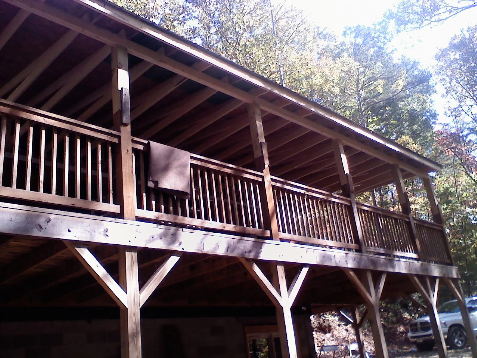 Timber framing under a new elevated porch and deck — Roof Leak Repair in Pomona Park by Roofing Brothers